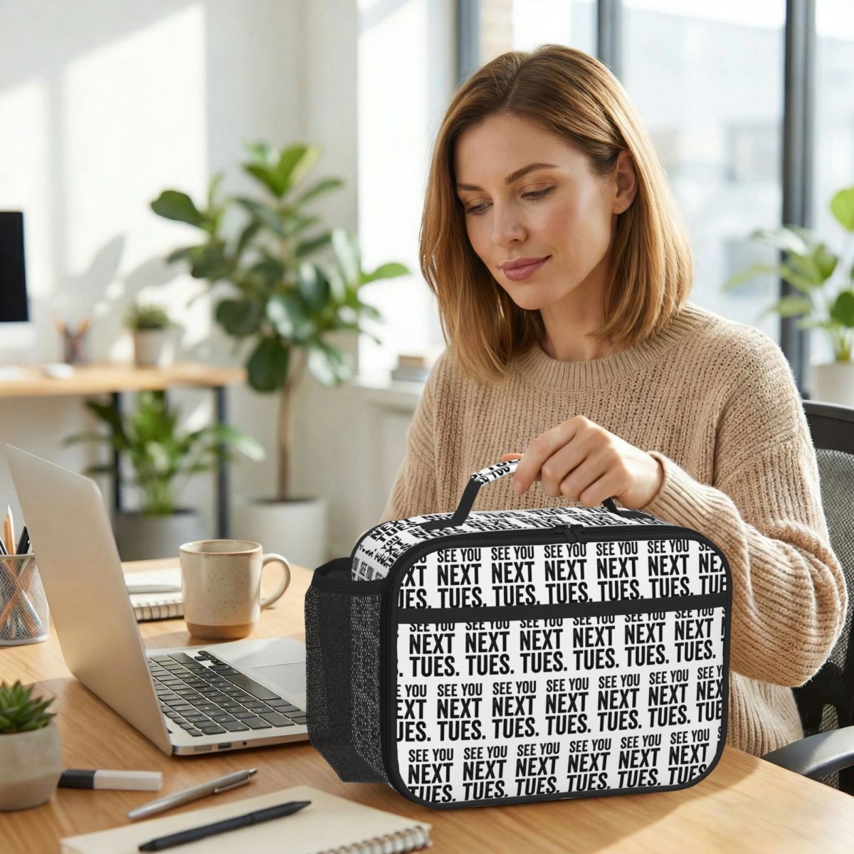 Women Bags Next - 来週の火曜日に会いましょう。女性用断熱ランチバッグ、オフィス用クーラー、保温食品ボックス、トートバッグ、ポータブルランチボックス、コンテナ。