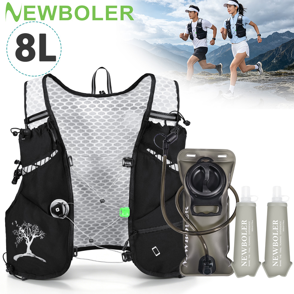 Women Bags Polene - 2026年新型8Lアウトドアトレイルランニングバックパック超軽量男女兼用ランニングレースハイドレーションベストマラソンバイクバッグ（マラソンハイキング用）