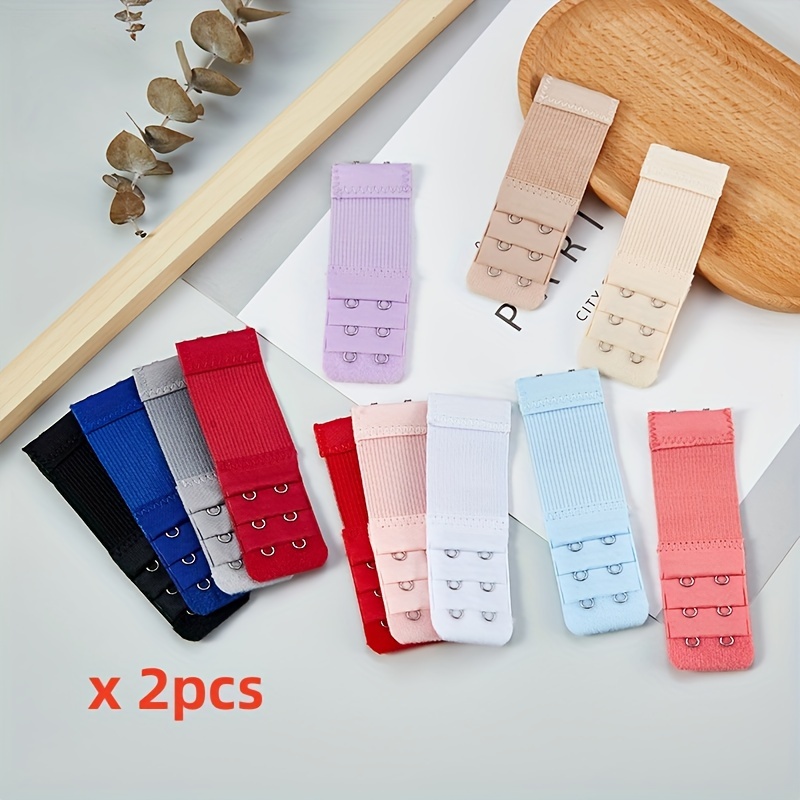Women Bags Pack - 2個入り/パック 2フックブラエクステンションストラップ 女性用 調節可能なベルトバックル ナイロン製伸縮性ブラエクステンションストラップ フッククリップ