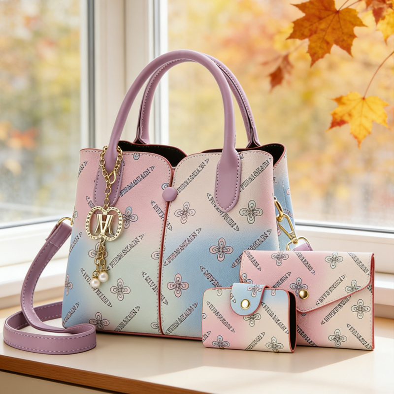Women'S Crossbody Bags - グラデーションカラー レディース3点セットバッグ、女性用ショルダー＆クロスボディバッグ、様々なシーンに最適、お祭りギフト