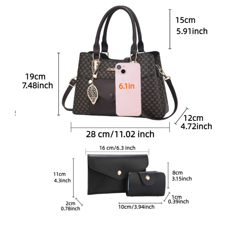 高級感のある質感の大型通勤用トートバッグ、カラーブロックデザ - Women'S Crossbody Bags のレビューと価格