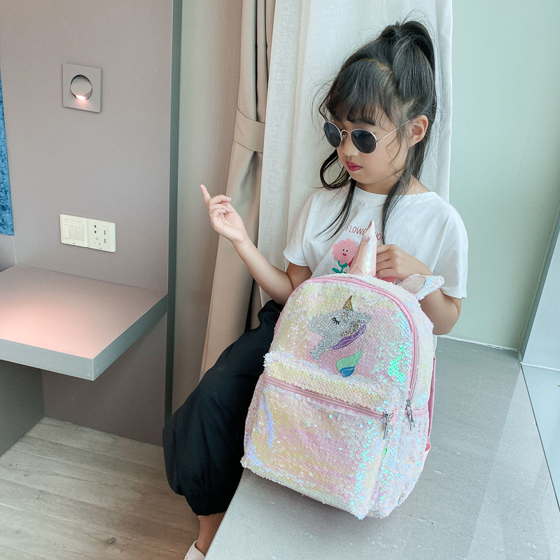 スパンコールユニコーンバックパック ピンク シャイニー 軽量 - Women'S Bags Going Out のレビューと価格