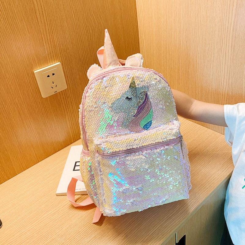 スパンコールユニコーンバックパック ピンク シャイニー 軽量 - Women'S Bags Going Out のレビューと価格
