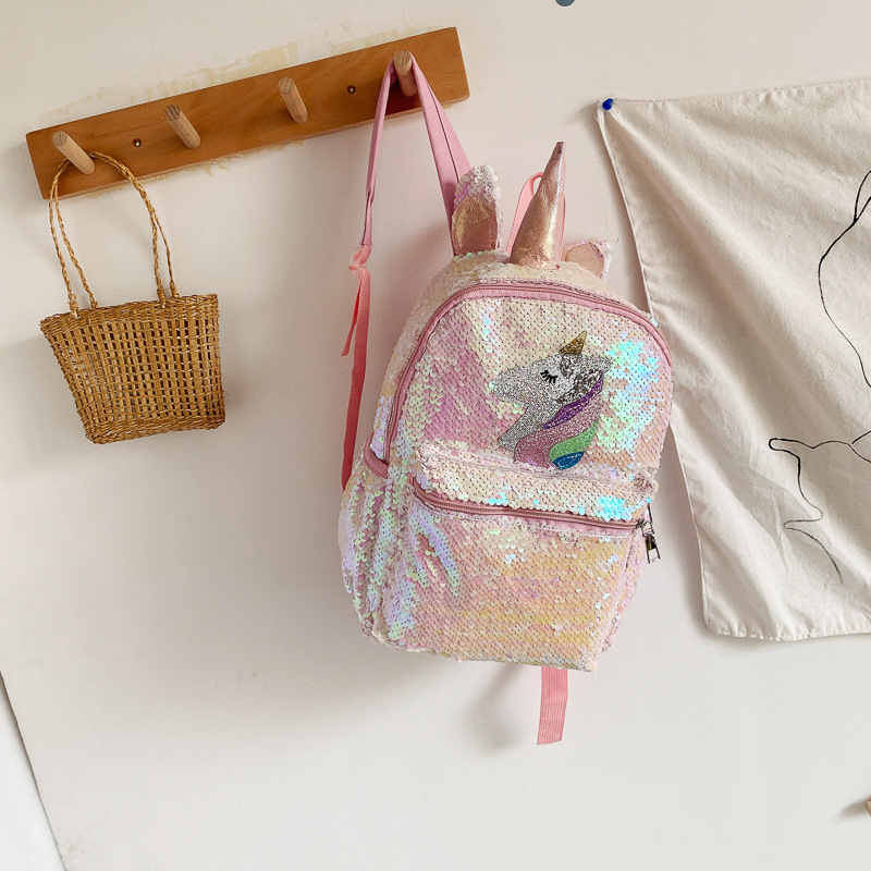 スパンコールユニコーンバックパック ピンク シャイニー 軽量 - Women'S Bags Going Out のレビューと価格
