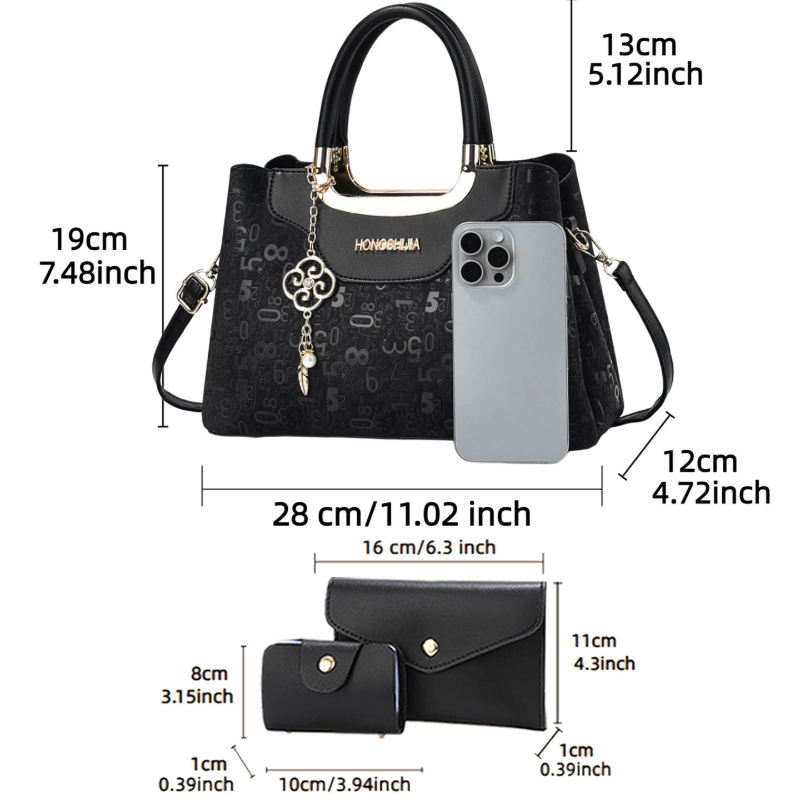 3ピースファッションレディースハンドバッグセット、女性用ライ - Women'S Crossbody Bags のレビューと価格