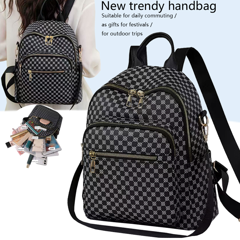 シックなヴィンテージ風幾何学模様PUバックパック、トップキャ - Women'S Bags Going Out のレビューと価格