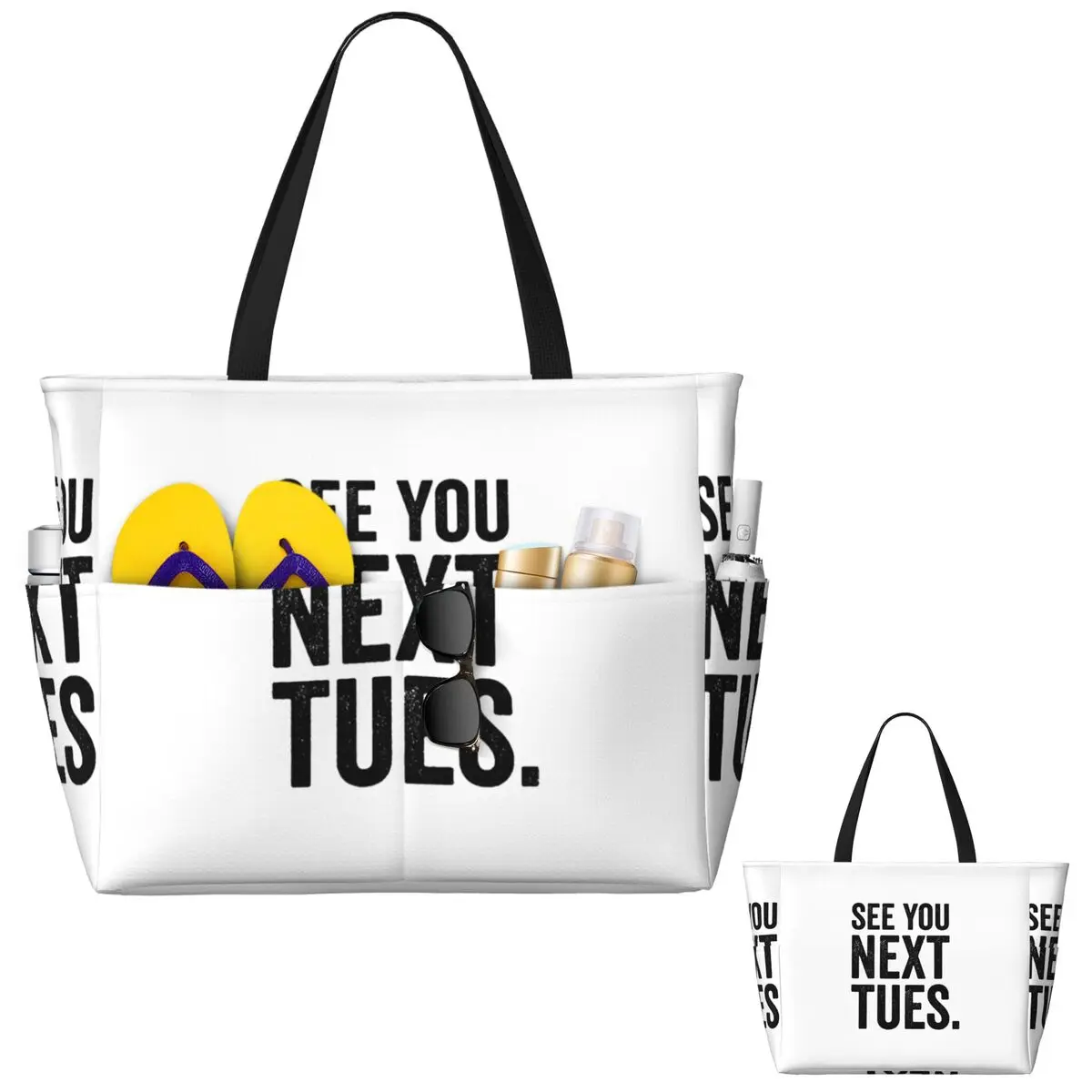 来週の火曜日に会いましょう 誓う宣誓付きビーチトートバッグ  - Women Bags Next のレビューと価格