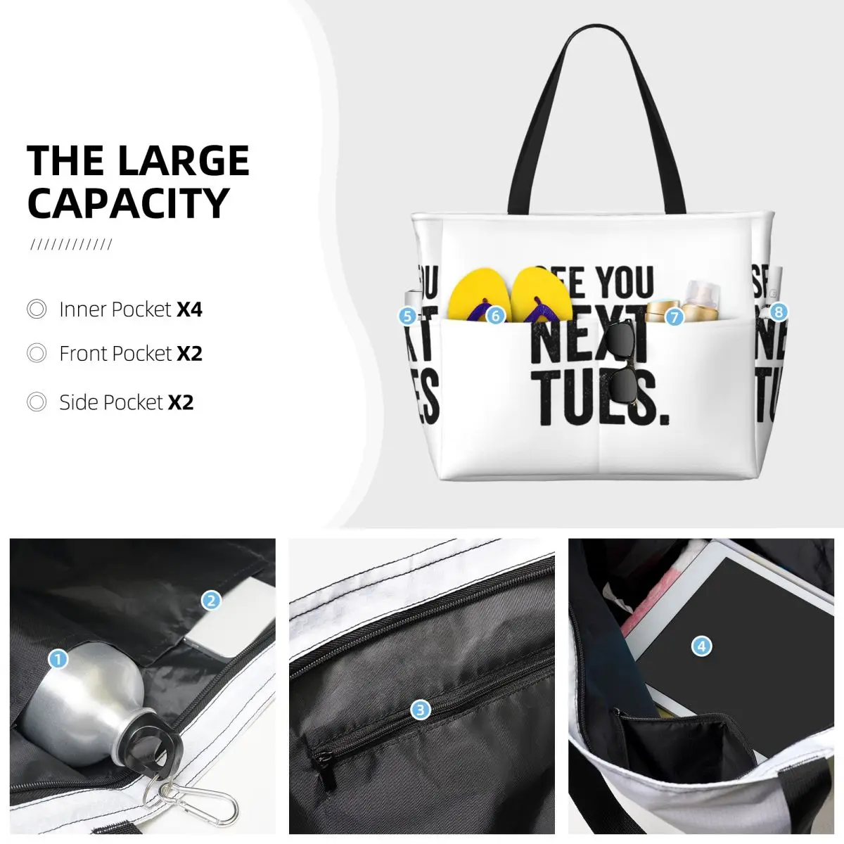 来週の火曜日に会いましょう 誓う宣誓付きビーチトートバッグ  - Women Bags Next のレビューと価格