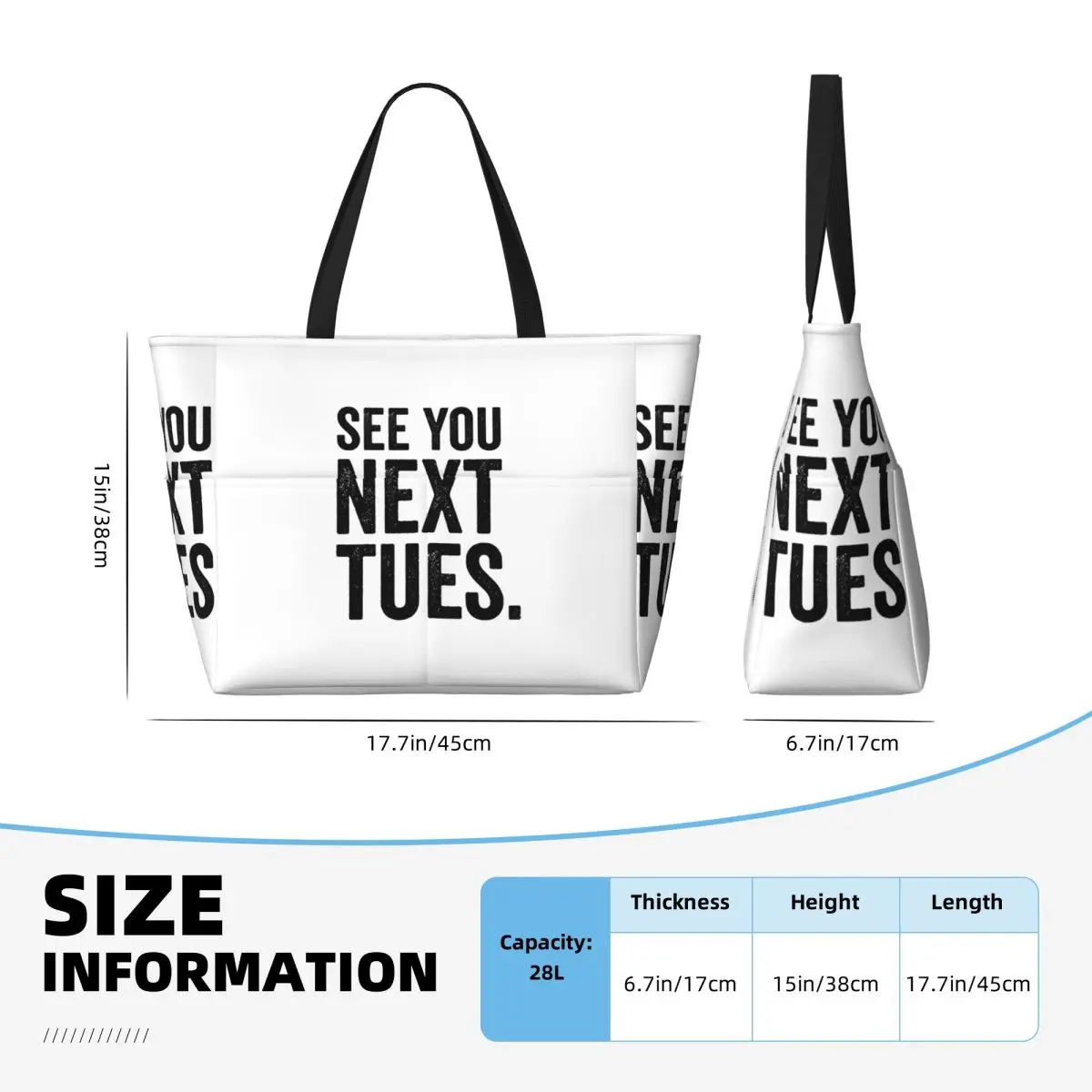来週の火曜日に会いましょう 誓う宣誓付きビーチトートバッグ  - Women Bags Next のレビューと価格