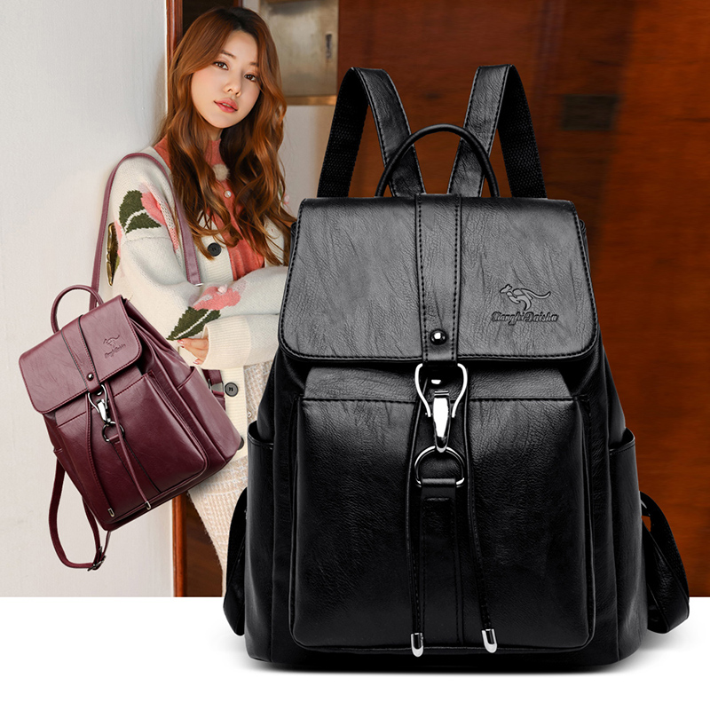 抗盗難バックパック女性のショルダーバッグ有名なブランドレザー - Women Bags Branded のレビューと価格