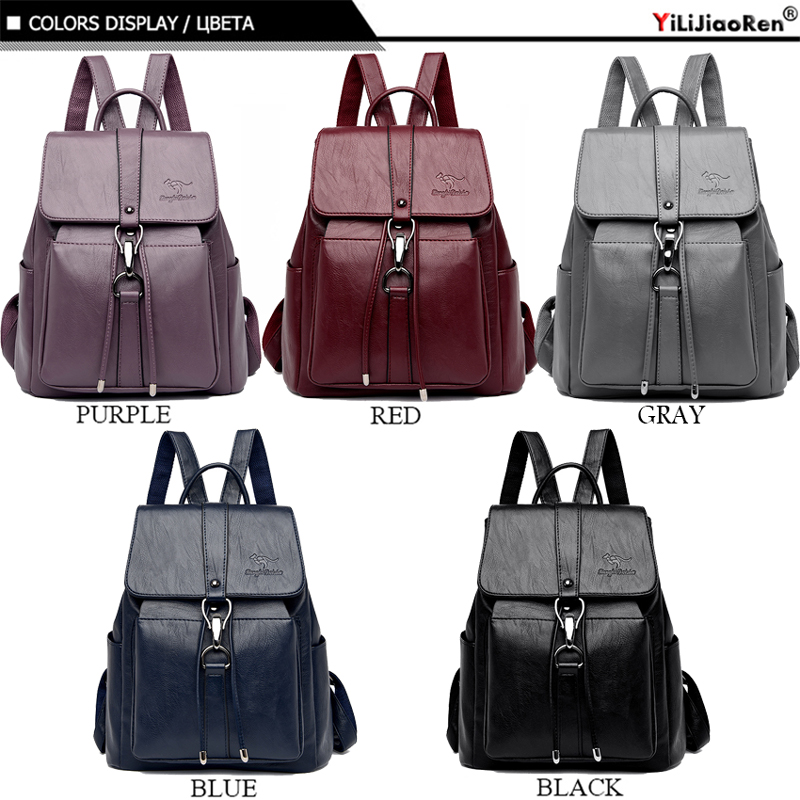 抗盗難バックパック女性のショルダーバッグ有名なブランドレザー - Women Bags Branded のレビューと価格