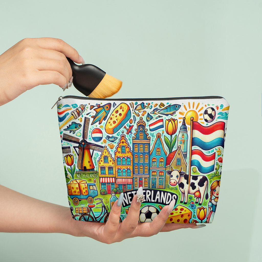 化粧ポーチ 1個 オランダのアイコン カラフルなシーン メイ - Women Bags Netherlands のレビューと価格