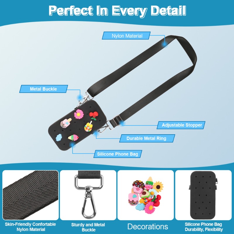 多機能ポータブルシリコンクロスボディバッグ防水ジッパー旅行用 - Phone Bag Crossbody のレビューと価格