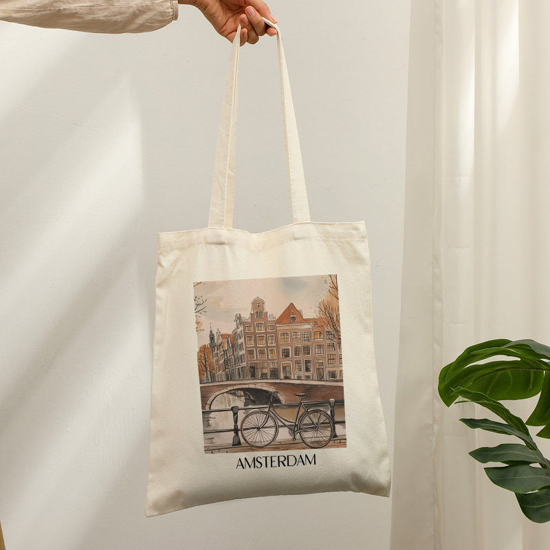 ヴィンテージ アムステルダム オランダ プリント キャンバス - Women Bags Netherlands のレビューと価格