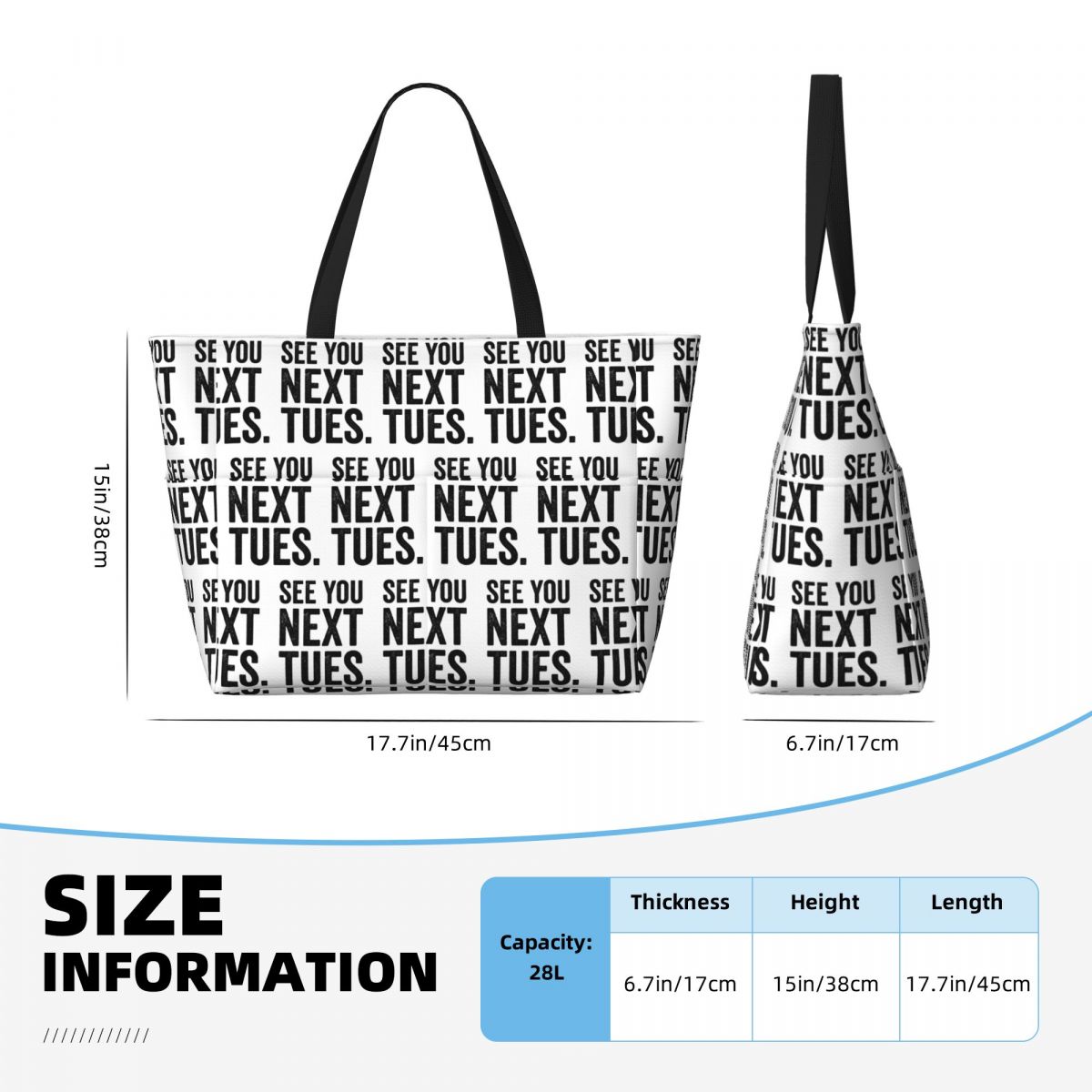 来週の火曜日に会いましょう 誓う宣誓付きビーチトートバッグ  - Women Bags Next のレビューと価格