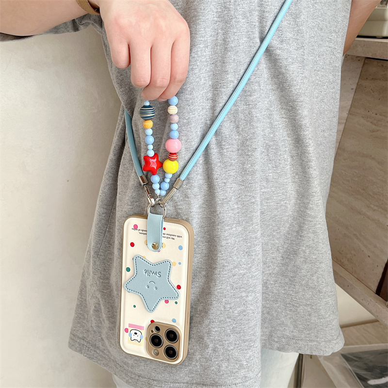 カラーポルカドットキュートスターフォンケース iPhone  - Phone Bag Crossbody のレビューと価格