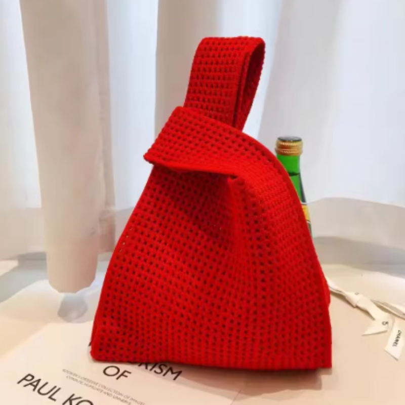 女性ビーチバッグ中空ニットノットリストバッグかぎ針編みトート - Women Bags Pack のレビューと価格