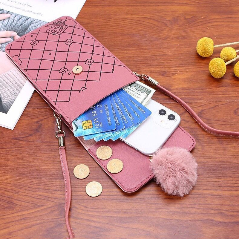 かわいい漫画柄のタッチスクリーン対応スマホバッグ 女性用 - - Phone Bag Crossbody のレビューと価格