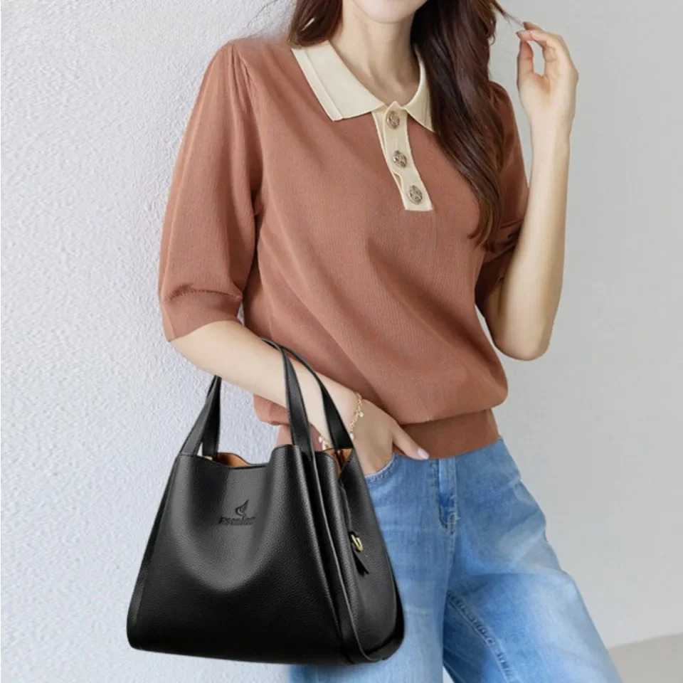 ソフトレザー大容量トートバッグ レディース トップハンドル  - Women Bags High End Brands のレビューと価格