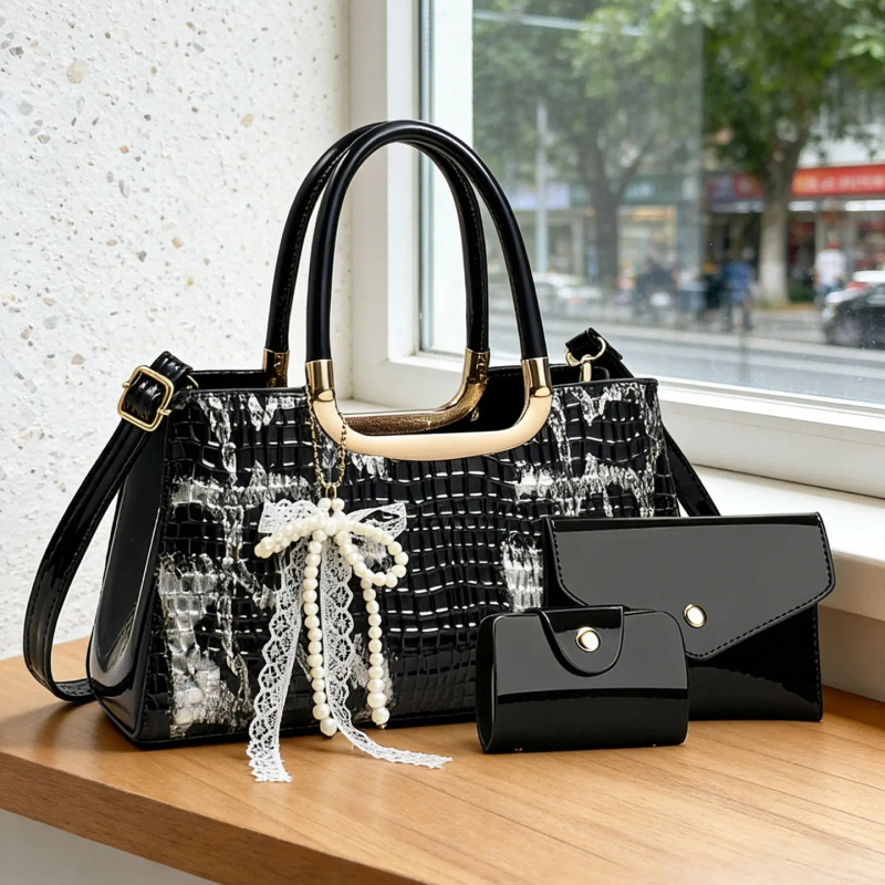 レディースハンドバッグセット、クロコダイル柄イブニングクラッ - Women'S Crossbody Bags のレビューと価格