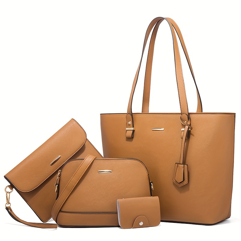 4点セット ファッション レディースバッグセット 無地 トー - Women'S Crossbody Bags のレビューと価格