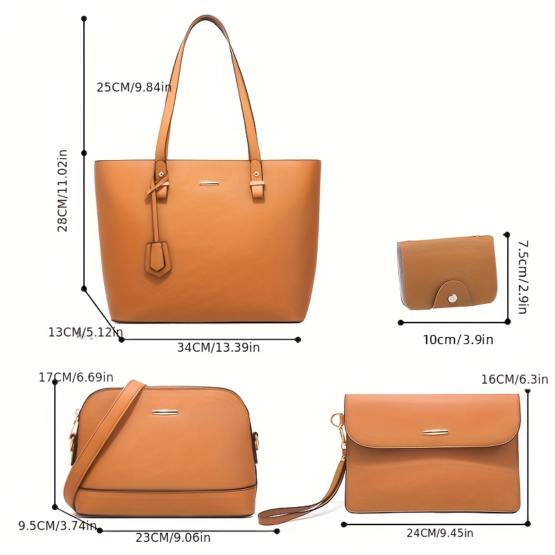 4点セット ファッション レディースバッグセット 無地 トー - Women'S Crossbody Bags のレビューと価格