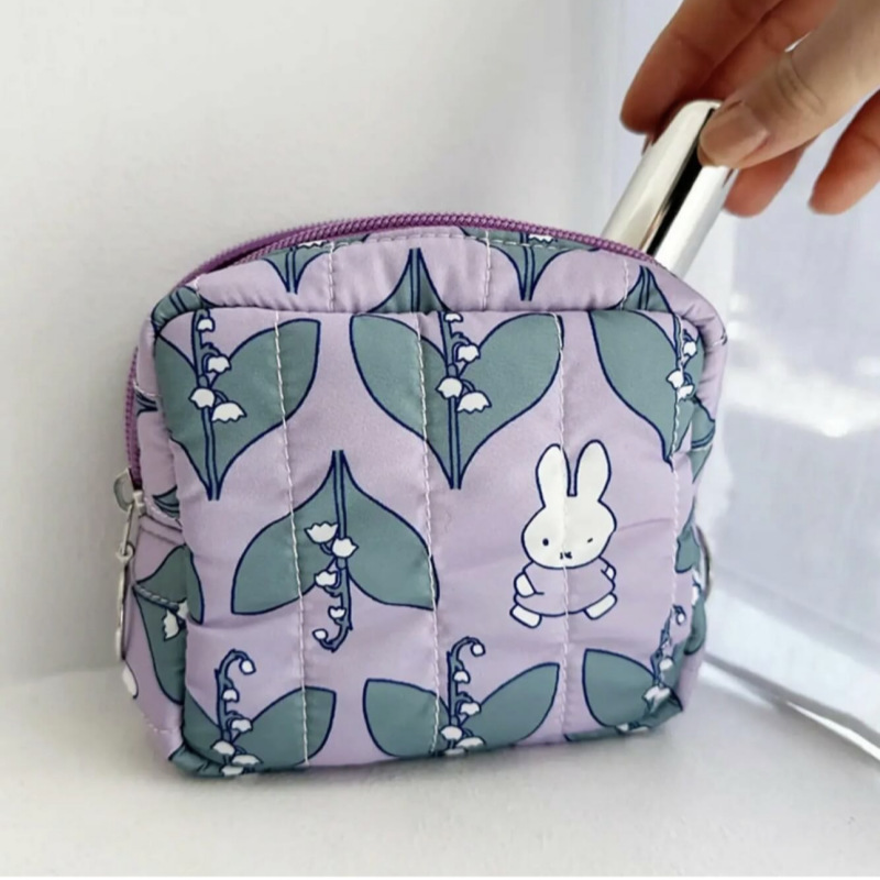 かわいい和風ミッフィーウサギの花柄プリント正方形の化粧バッグ - Women Bags Purses のレビューと価格