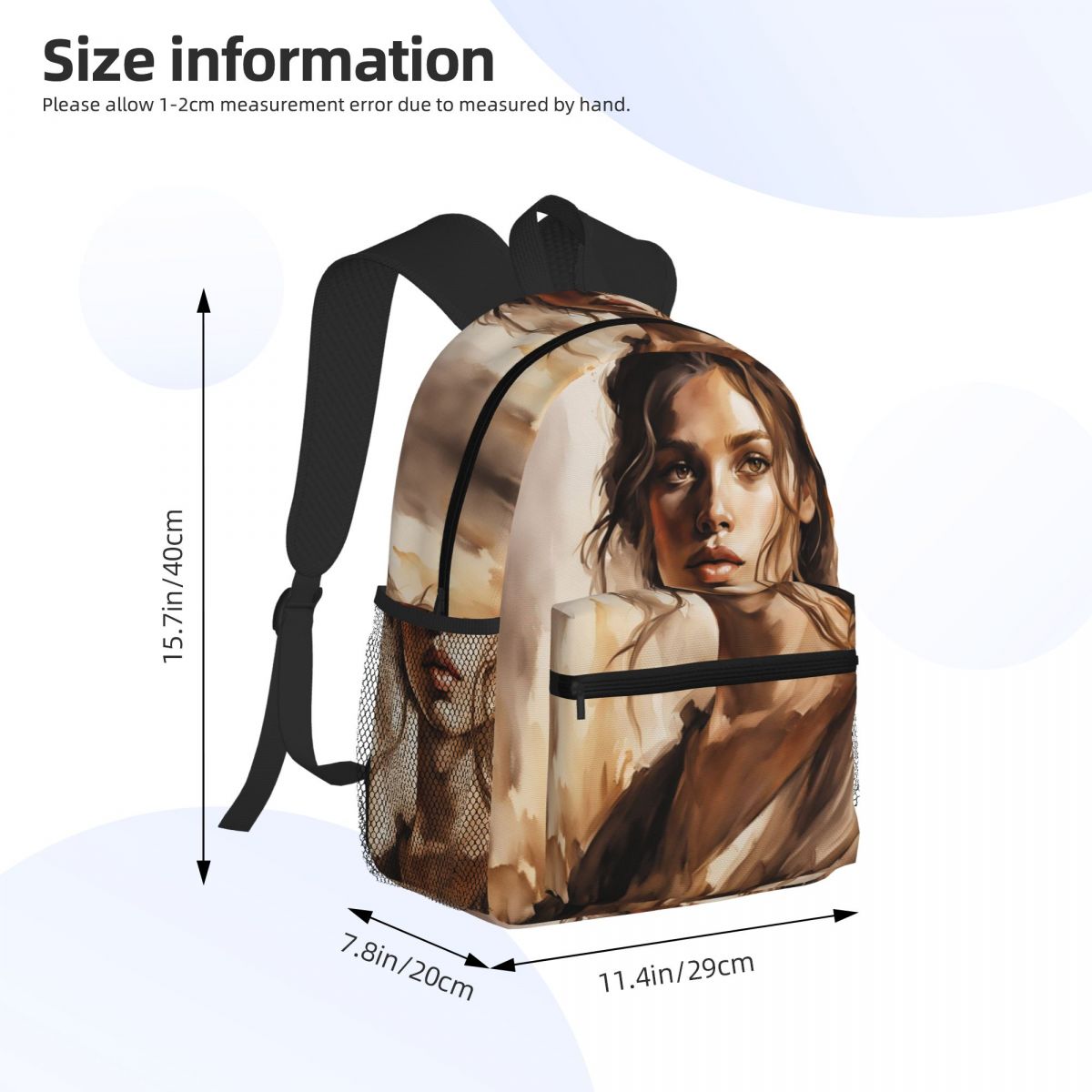 隣の女の子水彩画学生バックパックスクールバッグハイキング旅行 - Women Bags Next のレビューと価格