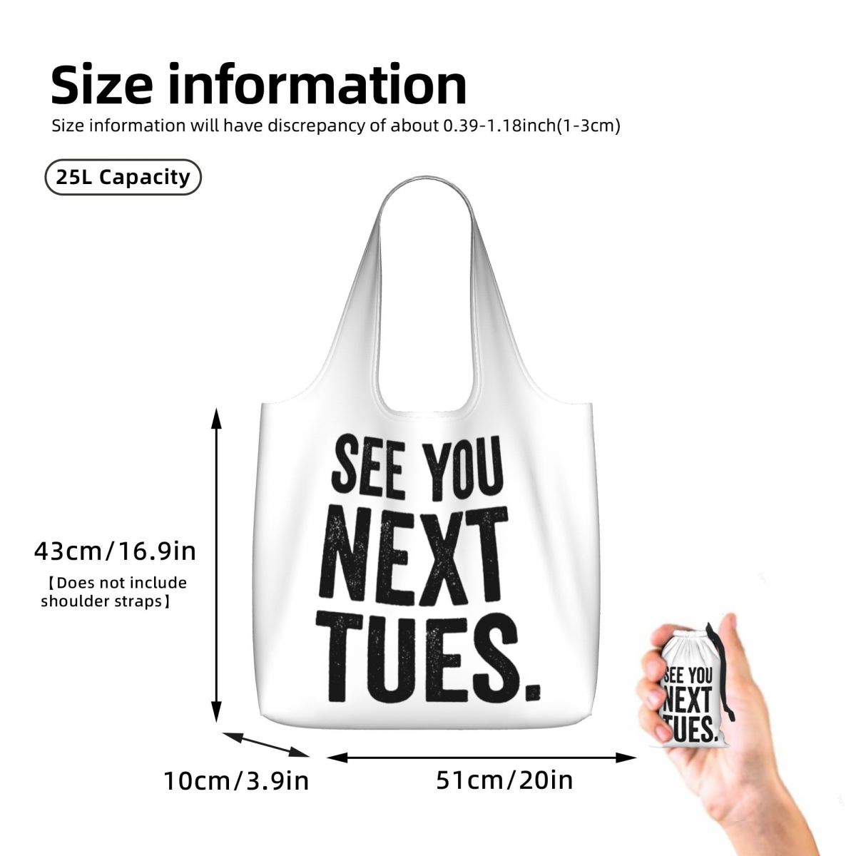 来週の火曜日にお会いしましょう。スワーリングショッピングトー - Women Bags Next のレビューと価格